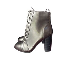 JUSTFAB Gunmetal Ankle Boots | 8.5